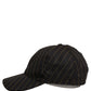 Dolce & Gabbana Black Gold Pinstriped Cotton Baseball Cap Hat