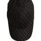 Dolce & Gabbana Black Gold Pinstriped Cotton Baseball Cap Hat