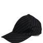Dolce & Gabbana Black Gold Pinstriped Cotton Baseball Cap Hat
