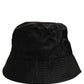 Dolce & Gabbana Men Black Nylon Wide Brim Bucket Capello Hat