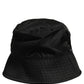 Dolce & Gabbana Men Black Nylon Wide Brim Bucket Capello Hat