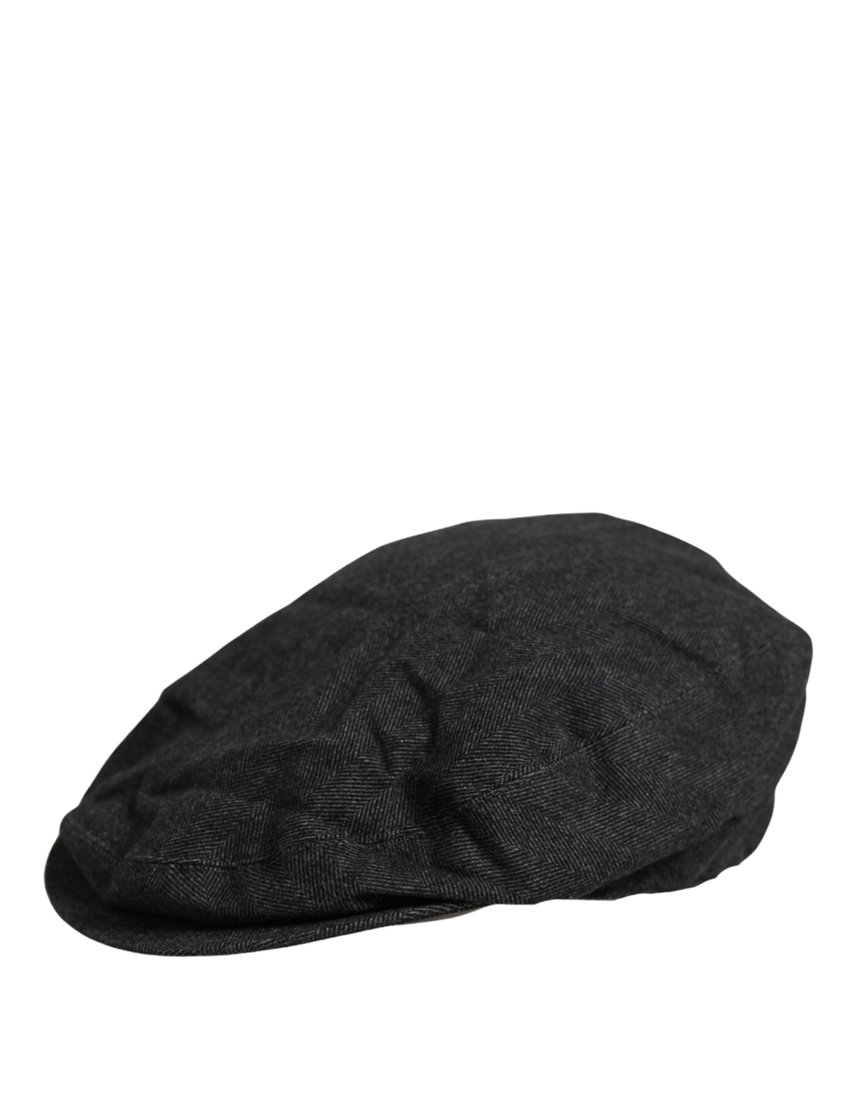 Dolce & Gabbana Men Black Cotton Flat Cloth Newsboy Cap Hat