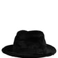 Dolce & Gabbana Men Black Classic Wide Brim Fedora Capello Hat