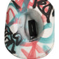 Dolce & Gabbana Men White Graffiti Wide Brim Fedora Capello Hat