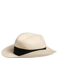 Dolce & Gabbana Men White Paper Straw Fedora Panama Capello Hat