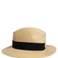 Dolce & Gabbana Men Beige Paper Straw Fedora Panama Capello Hat