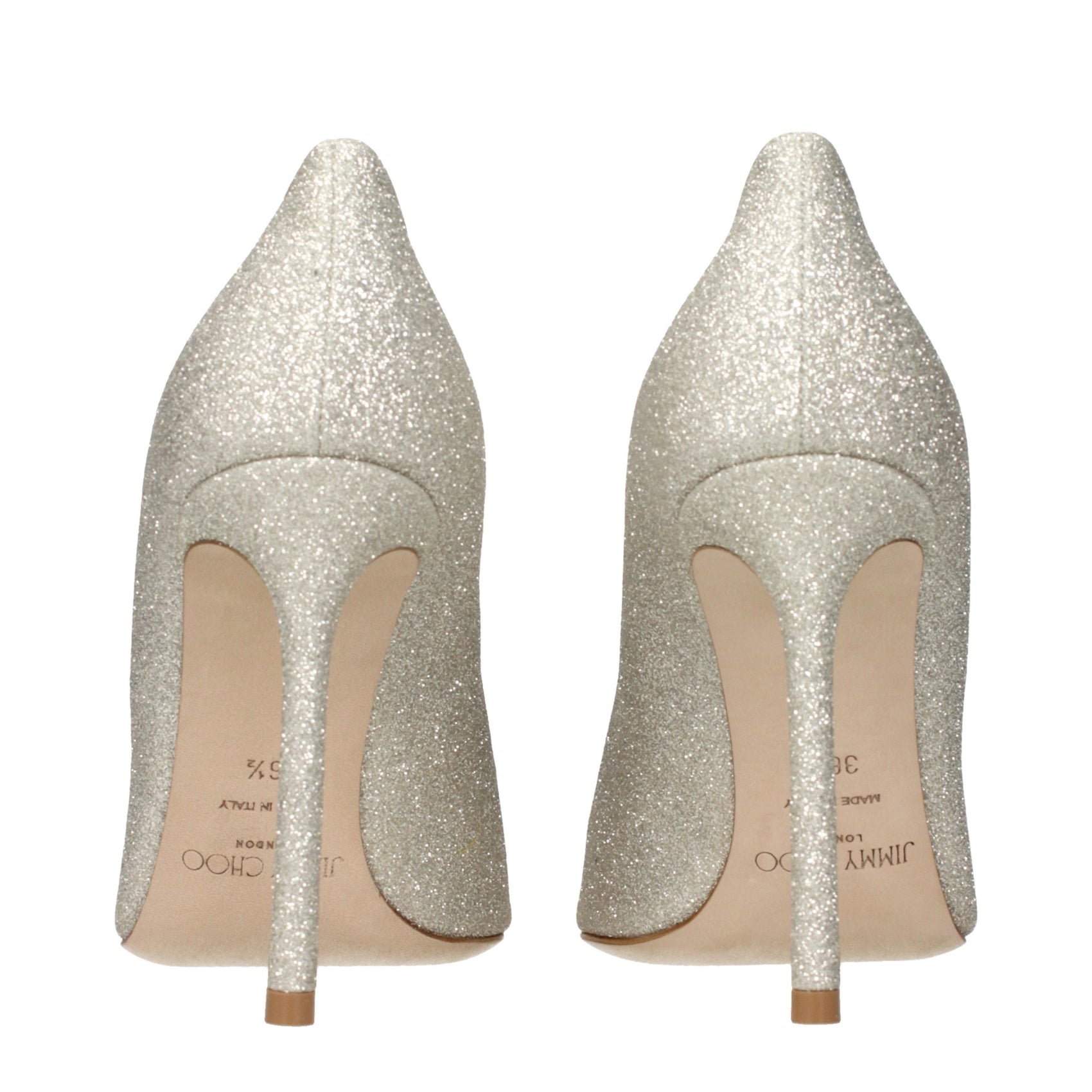 Jimmy Choo Gold Plastic High Heel Pumps