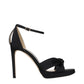 Jimmy Choo Black Satin Platform Sandals