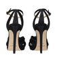 Jimmy Choo Black Satin Platform Sandals