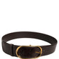 Dolce & Gabbana Brown Python Leather Gold Metal Buckle Belt