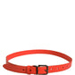 Dolce & Gabbana Red Leather Silver Metal Buckle Cintura Belt
