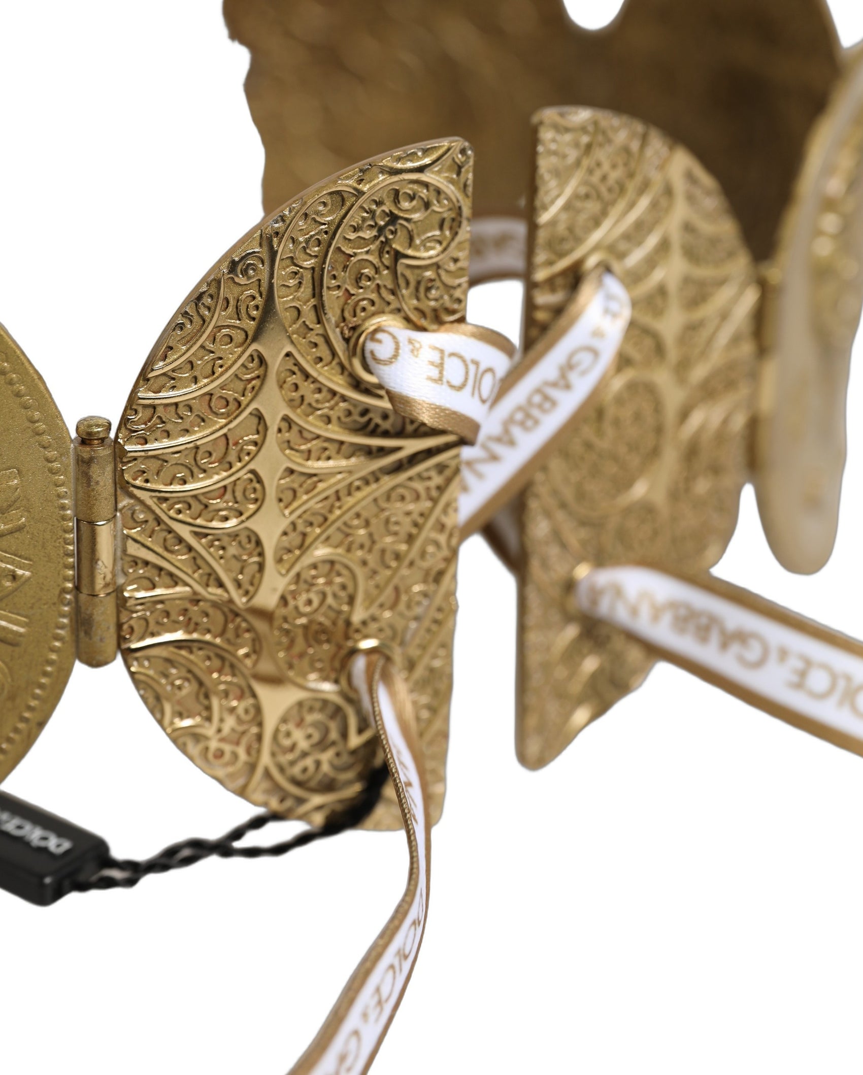 Dolce & Gabbana Gold Tone Brass Coin Metal Waist Cintura Belt