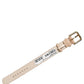 Dolce & Gabbana Beige Textured Leather Gold Buckle Belt Strap Bracelet