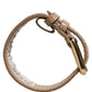 Dolce & Gabbana Brown Embossed Leather Gold Buckle Belt Strap Bracelet