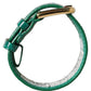 Dolce & Gabbana Green Embossed Leather Gold Buckle Belt Strap Bracelet