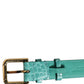 Dolce & Gabbana Blue Embossed Leather Gold Buckle Belt Strap Bracelet