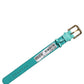 Dolce & Gabbana Blue Textured Leather Gold Buckle Belt Strap Bracelet