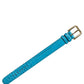 Dolce & Gabbana Blue Embossed Leather Gold Buckle Belt Strap Bracelet
