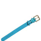 Dolce & Gabbana Turquoise Texture Leather Gold Buckle Belt Strap Bracelet