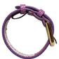 Dolce & Gabbana Purple Textured Leather Gold Buckle Belt Strap Bracelet