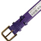 Dolce & Gabbana Violet Textured Leather Gold Buckle Belt Strap Bracelet