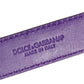 Dolce & Gabbana Violet Embossed Leather Gold Buckle Belt Strap Bracelet