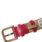 Dolce & Gabbana Red Calfskin Leather Gold Buckle Belt Strap Bracelet