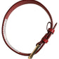 Dolce & Gabbana Red Calfskin Leather Gold Buckle Belt Strap Bracelet