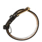 Dolce & Gabbana Black Calfskin Leather Gold Buckle Belt Strap Bracelet