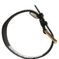 Dolce & Gabbana Black Textured Leather Gold Buckle Belt Strap Bracelet