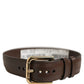 Dolce & Gabbana Brown Calfskin Leather Gold Buckle Belt Strap Bracelet