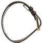 Dolce & Gabbana Brown Calfskin Leather Gold Buckle Belt Strap Bracelet