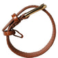 Dolce & Gabbana Brown Textured Leather Gold Buckle Belt Strap Bracelet