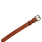 Dolce & Gabbana Brown Textured Leather Gold Buckle Belt Strap Bracelet