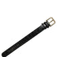 Dolce & Gabbana Black Textured Leather Gold Buckle Belt Strap Bracelet