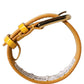 Dolce & Gabbana Yellow Textured Leather Gold Buckle Belt Strap Bracelet