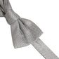 Dolce & Gabbana Men Gray 100% Silk Adjustable Neck Papillon Bow Tie
