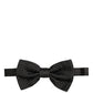 Dolce & Gabbana Men Black Polka Dot Silk Adjustable Neck Papillon Bow Tie