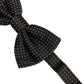 Dolce & Gabbana Men Black Polka Dot Silk Adjustable Neck Papillon Bow Tie