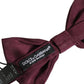 Dolce & Gabbana Men Maroon 100% Silk Adjustable Neck Papillon Bow Tie