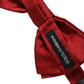 Dolce & Gabbana Men Red 100% Silk Adjustable Neck Papillon Bow Tie