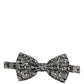 Dolce & Gabbana Tie Black White Paisley Silk Adjustable Neck Papillon Bow