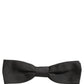 Dolce & Gabbana Men Black 100% Cotton Adjustable Neck Papillon Bow Tie
