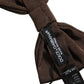 Dolce & Gabbana Men Brown 100% Silk Adjustable Neck Papillon Bow Tie