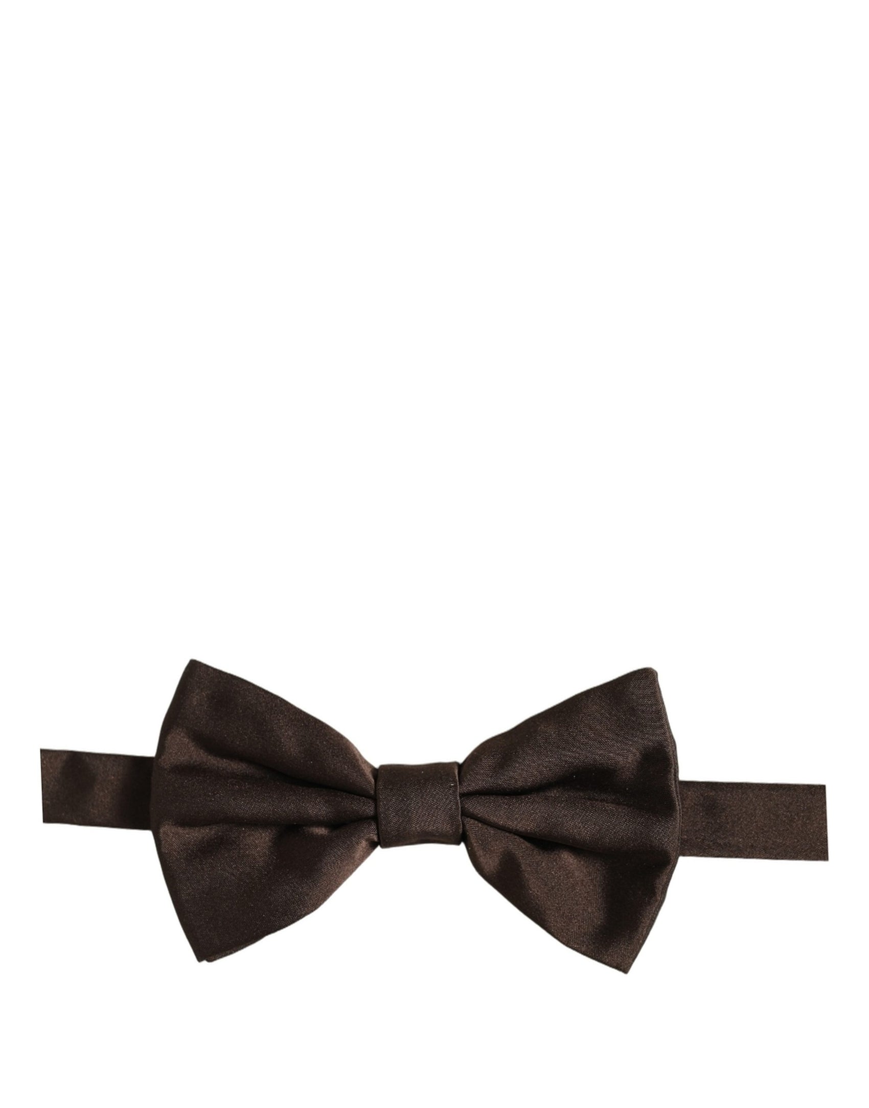 Dolce & Gabbana Men Brown 100% Silk Adjustable Neck Papillon Bow Tie