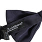 Dolce & Gabbana Men Dark Blue Silk Adjustable Neck Papillon Bow Tie