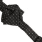 Dolce & Gabbana Men Black Polka Dot Silk Adjustable Neck Papillon Bow Tie
