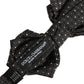 Dolce & Gabbana Men Black Polka Dot Silk Adjustable Neck Papillon Bow Tie