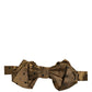 Dolce & Gabbana Men Brown Polka Dot Silk Adjustable Neck Papillon Bow Tie