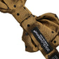 Dolce & Gabbana Men Brown Polka Dot Silk Adjustable Neck Papillon Bow Tie